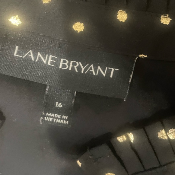 Lane Bryant Black and Gold Polka Dot Blouse - Size 16 - Picture 9 of 11